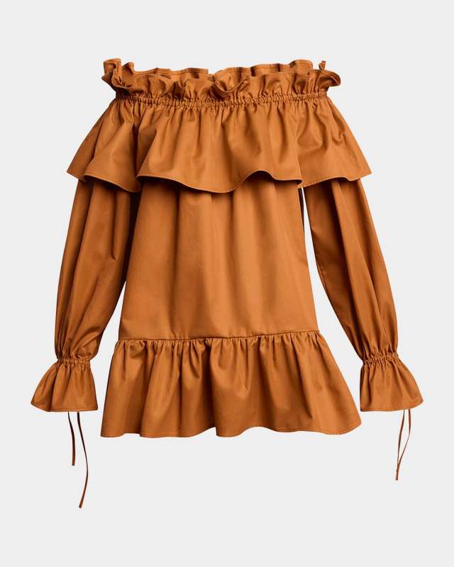 Off-Shoulder Ruffled Mini Dress
